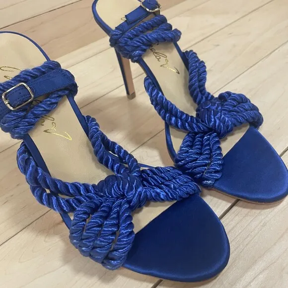 Michaela V Braided Strappy High Heels Blue 39 EU