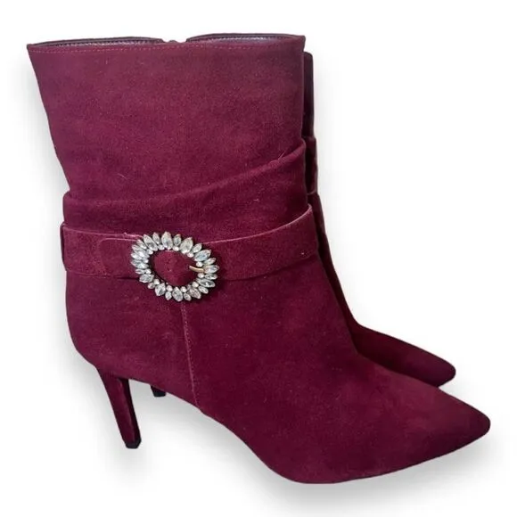 Michael Michael Kors Viola Flex Burgundy Suede Women's 9.5 M
