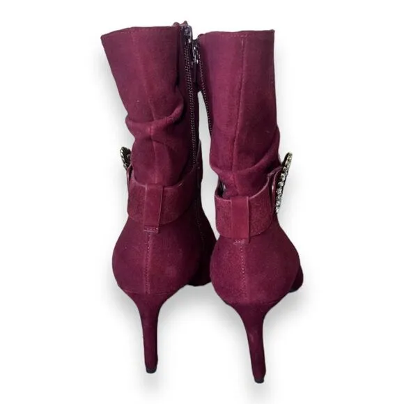 Michael Michael Kors Viola Flex Burgundy Suede Women's 9.5 M