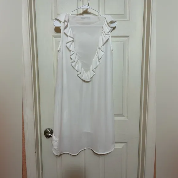 Mini Dress Anne Fontaine Ruffled Sleeveless Shift Sweet &amp; chic French frock S