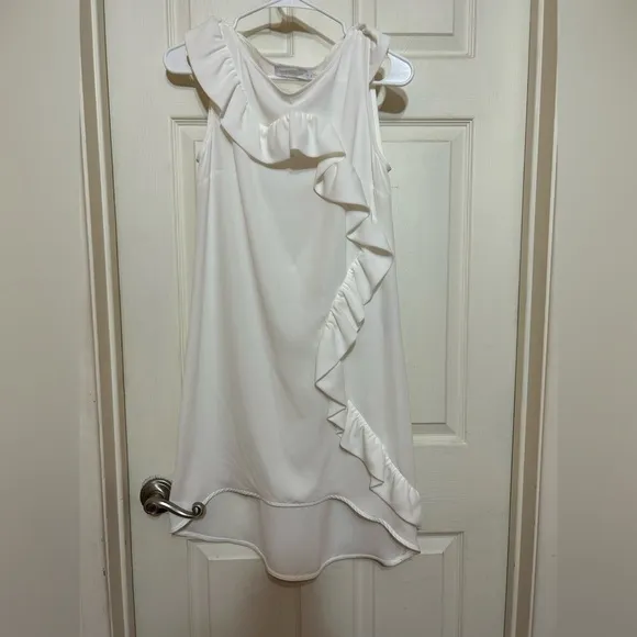 Mini Dress Anne Fontaine Ruffled Sleeveless Shift Sweet &amp; chic French frock S