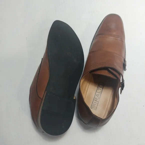 Miralto Double Monk Strap Dress Shoes, Men's Leather Cognac Size 12