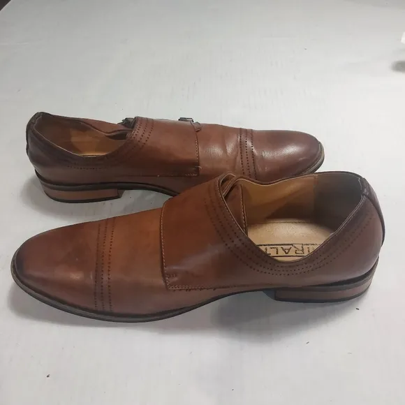 Miralto Double Monk Strap Dress Shoes, Men's Leather Cognac Size 12