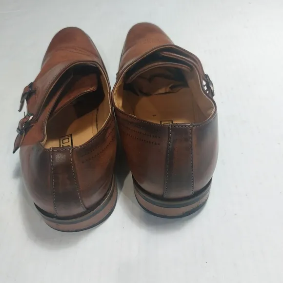 Miralto Double Monk Strap Dress Shoes, Men's Leather Cognac Size 12