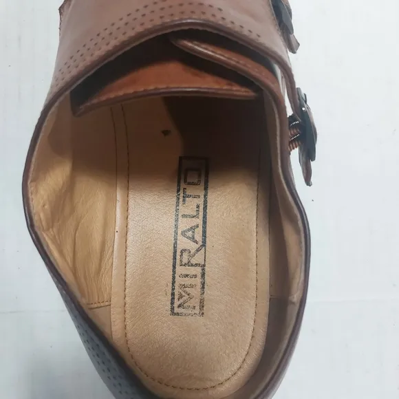 Miralto Double Monk Strap Dress Shoes, Men's Leather Cognac Size 12