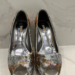 Miu Miu Sequin Peep-Toe Pumps - Multicolor