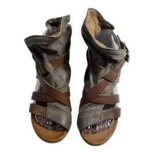 Miz Mooz Cassidy Womens Faux Leather Strappy Gladiator Sandals