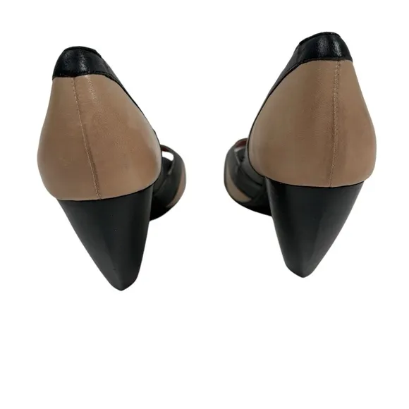 Miz Mooz Womens 10 Weatherly Leather Open Peep Toe Cut Out Heels Shoes NWOT New