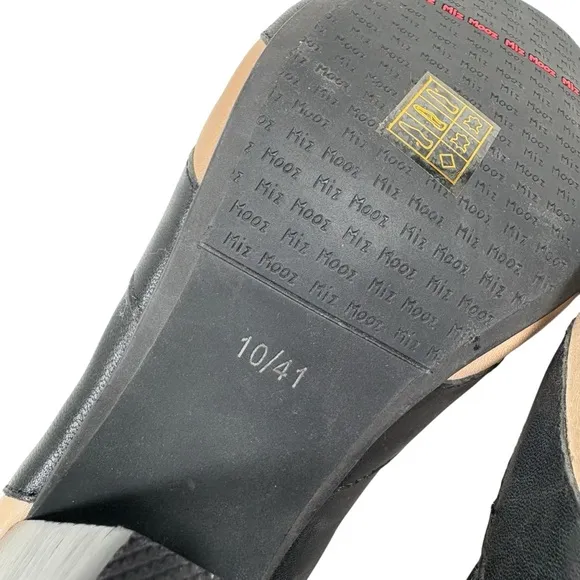 Miz Mooz Womens 10 Weatherly Leather Open Peep Toe Cut Out Heels Shoes NWOT New