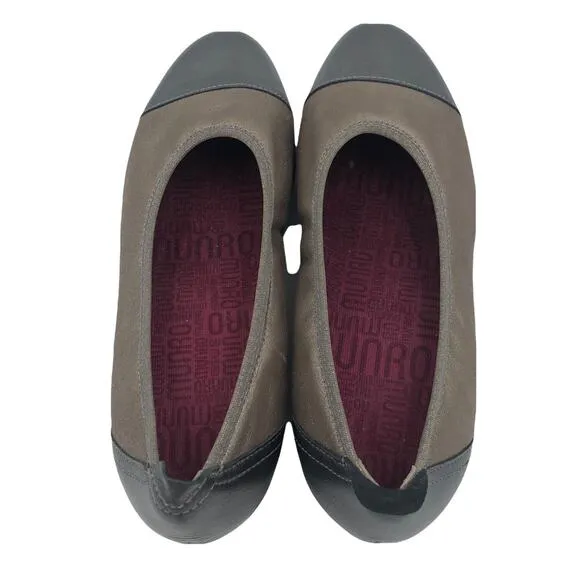 Munro Women’s size 9 bronze leather ballet flats shoes NWOB
