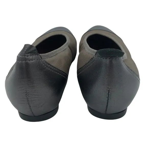 Munro Women’s size 9 bronze leather ballet flats shoes NWOB