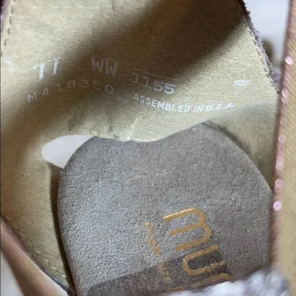 Munro Zena Gold Strappy Snakeskin Sandals Sz 11