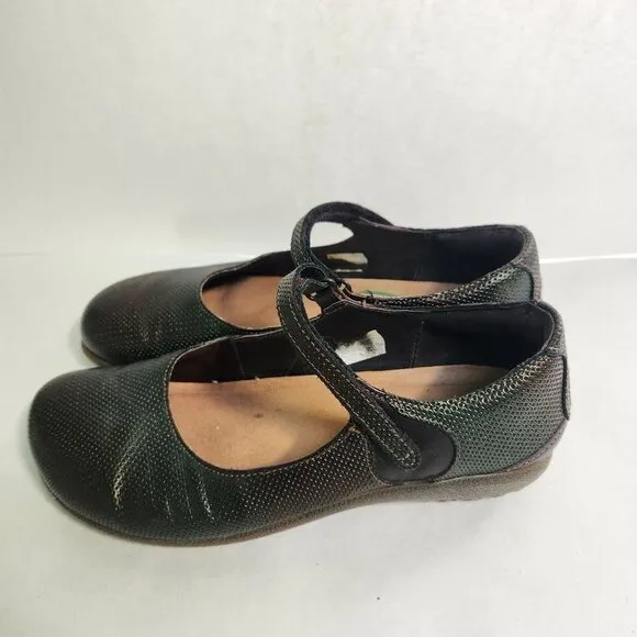 NAOT Reka Mary Jane Leather Rattlesnake Brown French Roast Shoes Size 38(7-7.5)