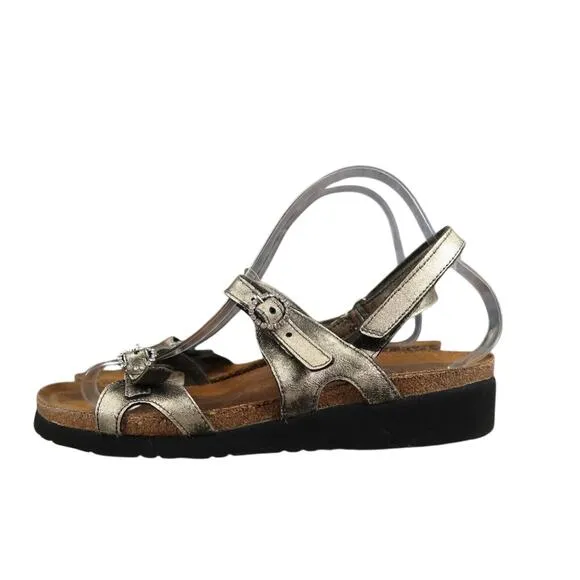 Naot Shoes Women 10 Sandal Fashion Comfort Metallic Leather Cork Adjustable Kate