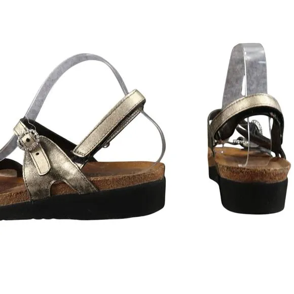 Naot Shoes Women 10 Sandal Fashion Comfort Metallic Leather Cork Adjustable Kate