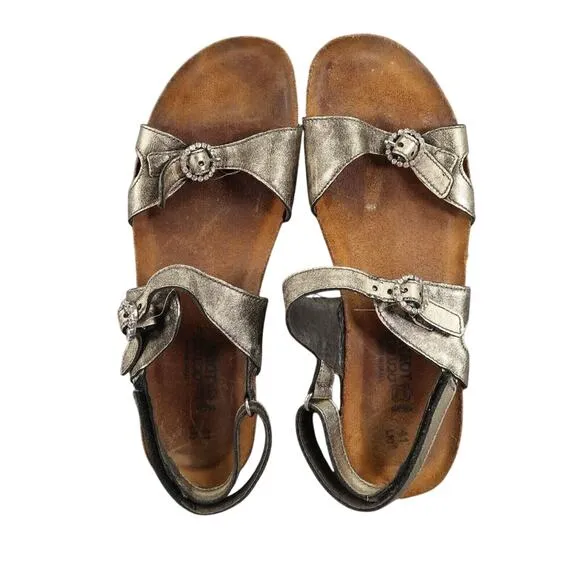 Naot Shoes Women 10 Sandal Fashion Comfort Metallic Leather Cork Adjustable Kate