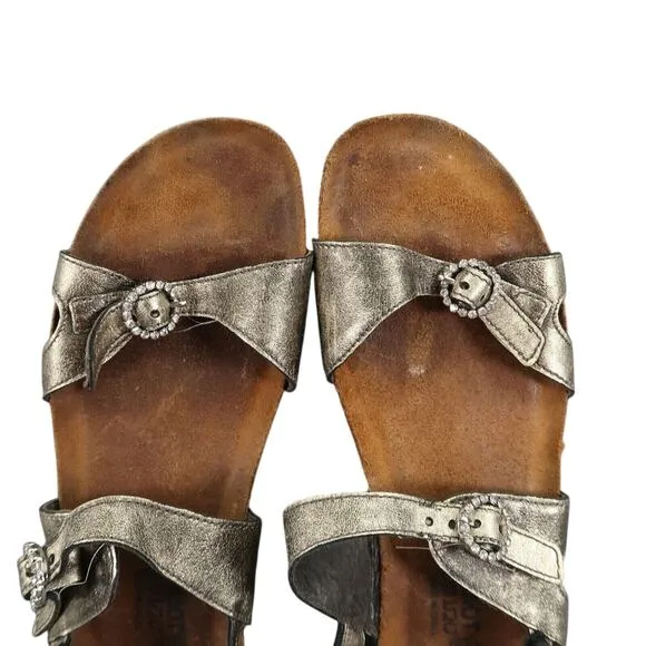 Naot Shoes Women 10 Sandal Fashion Comfort Metallic Leather Cork Adjustable Kate