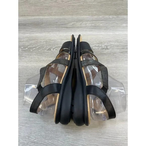 Naturalizer Karina Women's US 9M Black Leather Slip-On Open Toe Slingback Sandal