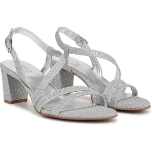 Naturalizer Vanessa2 Rhinestone Embellished Strap Heel Sandal Silver Metallic 5
