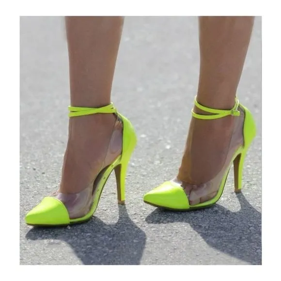 Neon Patent Leather and PVC Pump 8.5