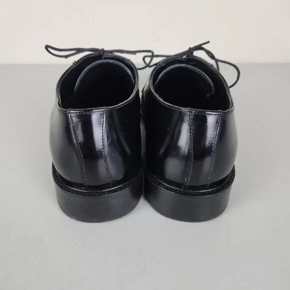 Nettleton Shoes Mens 11 Black Patent Leather Oxford Made In Spain Career Formal