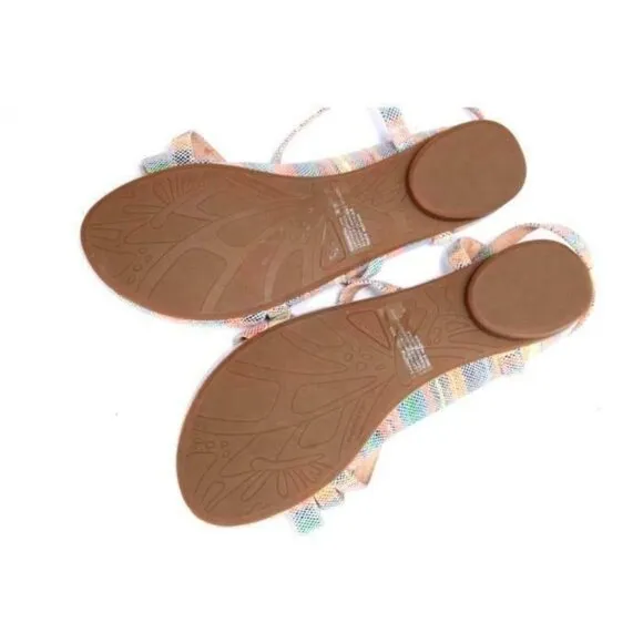 NEW ABEO sandals strappy rainbow dots 11 N