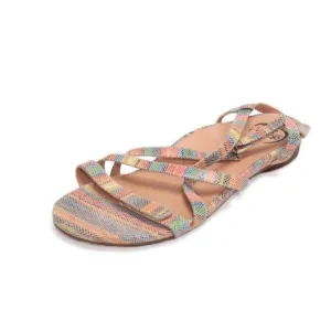 NEW ABEO sandals strappy rainbow dots 11 N