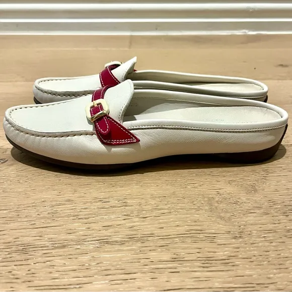 New AGL Elegant Cream and Fushia Women's Leather Loafers
