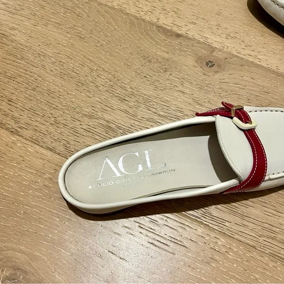 New AGL Elegant Cream and Fushia Women's Leather Loafers