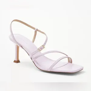 New Ann Taylor Leather Strappy Heeled Sandals Sz 9 Orchid Bloom open toe 585420