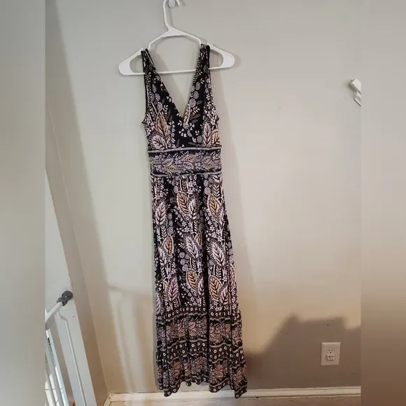 New Anthropologie Maeve Small Dress Sleeveless Maxi Dress With Cut Out Floral
