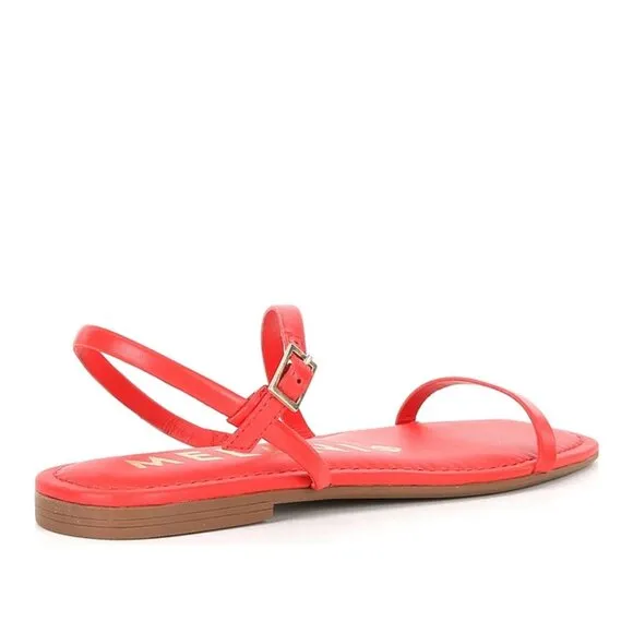NEW Antonio Melani Lyla Leather Strappy Flat Sandals in Red