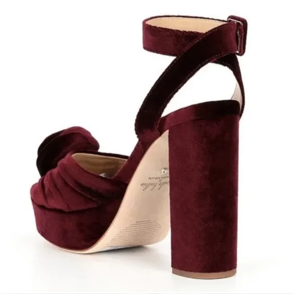 NEW Antonio Melani x Nicola Bathie Emilia Velvet Rose Platform Dress Sandals