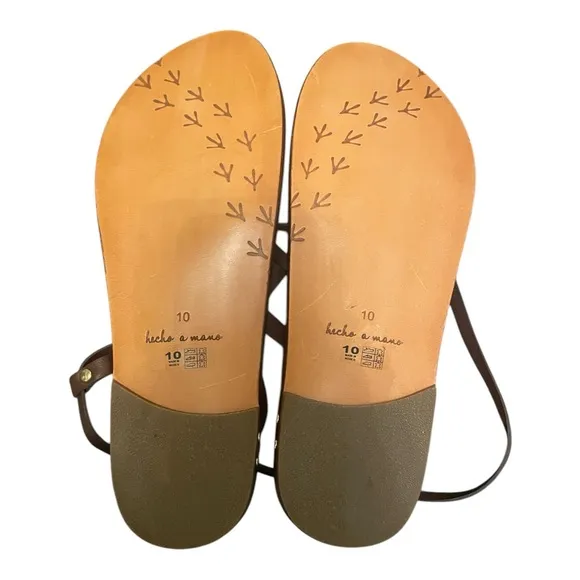 New Beek Gladiator Seriema Leather Strappy Sandals Size 10