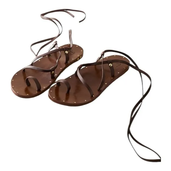 New Beek Gladiator Seriema Leather Strappy Sandals Size 10