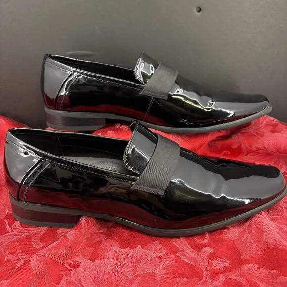 NEW Calvin Klein Bernard 34F1511 Black Patent Tuxedo Formal Shoes MEN'S 11