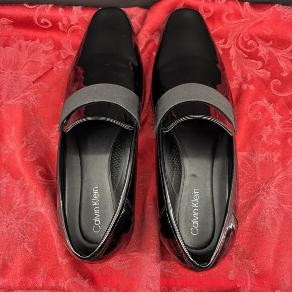 NEW Calvin Klein Bernard 34F1511 Black Patent Tuxedo Formal Shoes MEN'S 11