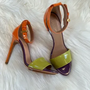New CALVIN KLEIN COLLECTION ITALY Strappy SANDALS HEELS