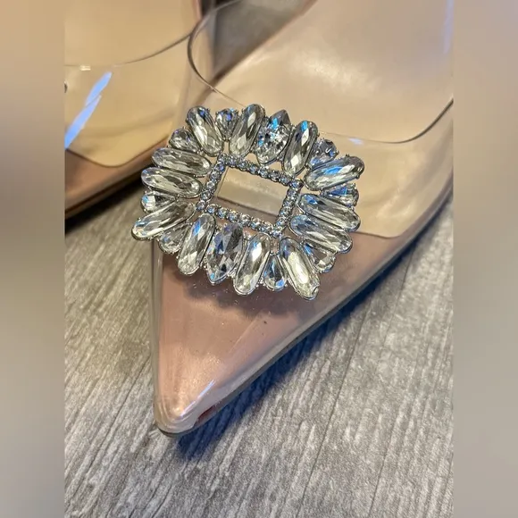 New Clear Heels with Crystal Embellishment