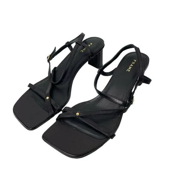 NEW FRAME Le Braxton Strappy leather Sandals Size 36 black