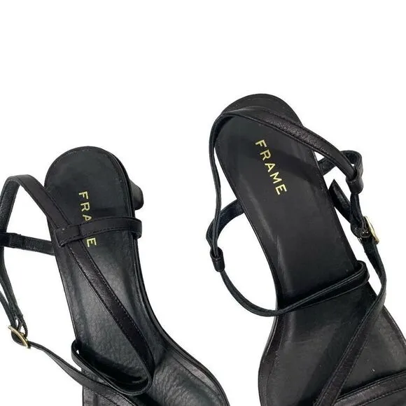 NEW FRAME Le Braxton Strappy leather Sandals Size 36 black