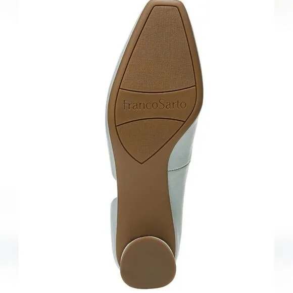 New Franco Sarto short round Heels Franco Citrus Pump Frost Leather blue size 6
