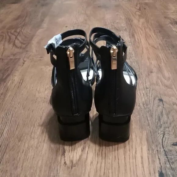 NEW Franco Sarto Women's Korie Strappy Gladiator Heeled Sandal Black Size 10M