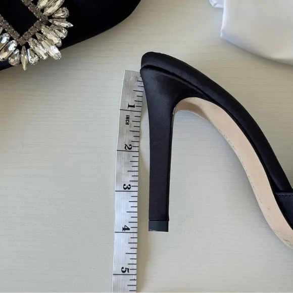 NEW! Good American Black Embellished Women's Shoes, Size 7
