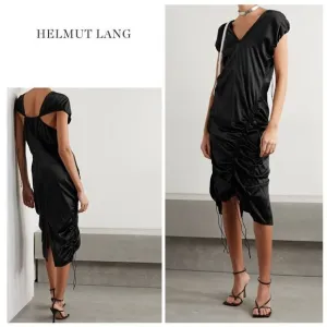 New. Helmut Lang black midi dress. Size 2. Retail $637