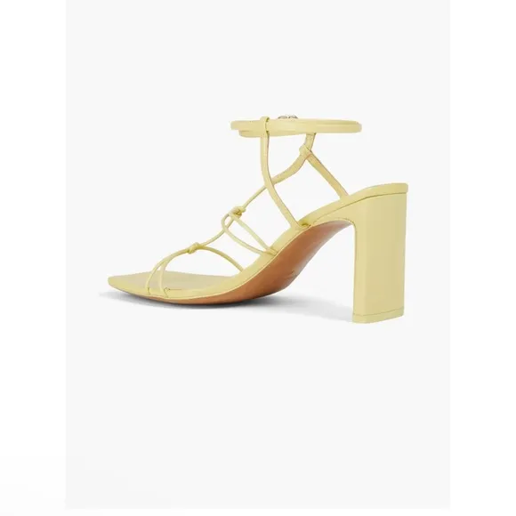 New Jonathan Simkhai Niki Strappy Square Toed Sandals in Chamomile size 37 6.5