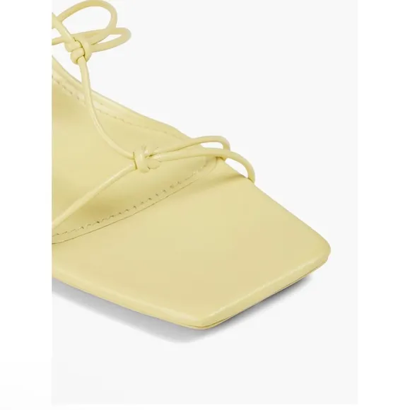 New Jonathan Simkhai Niki Strappy Square Toed Sandals in Chamomile size 37 6.5