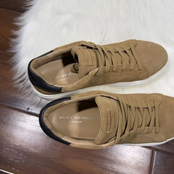NEW Kurt‎ Geiger Men's US 10 / 43.5 Tan Suede Laney Lace Up Sneaker Shoes