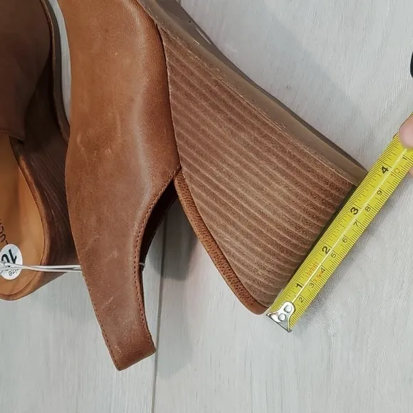 NEW Lucky Brand Womens Lordyn Open Toe Leather Wedge Ankle Shoes sz 10