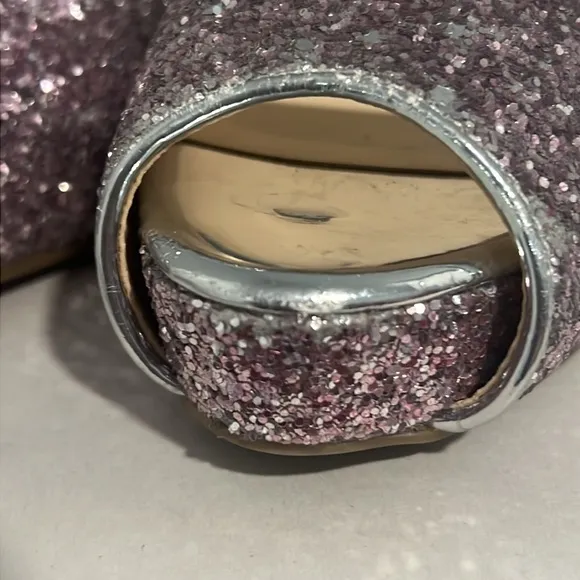 NEW MARC FISHER HARPYLY Bedazzled GLITTERY SPARKLING Silver Ombré HEELS